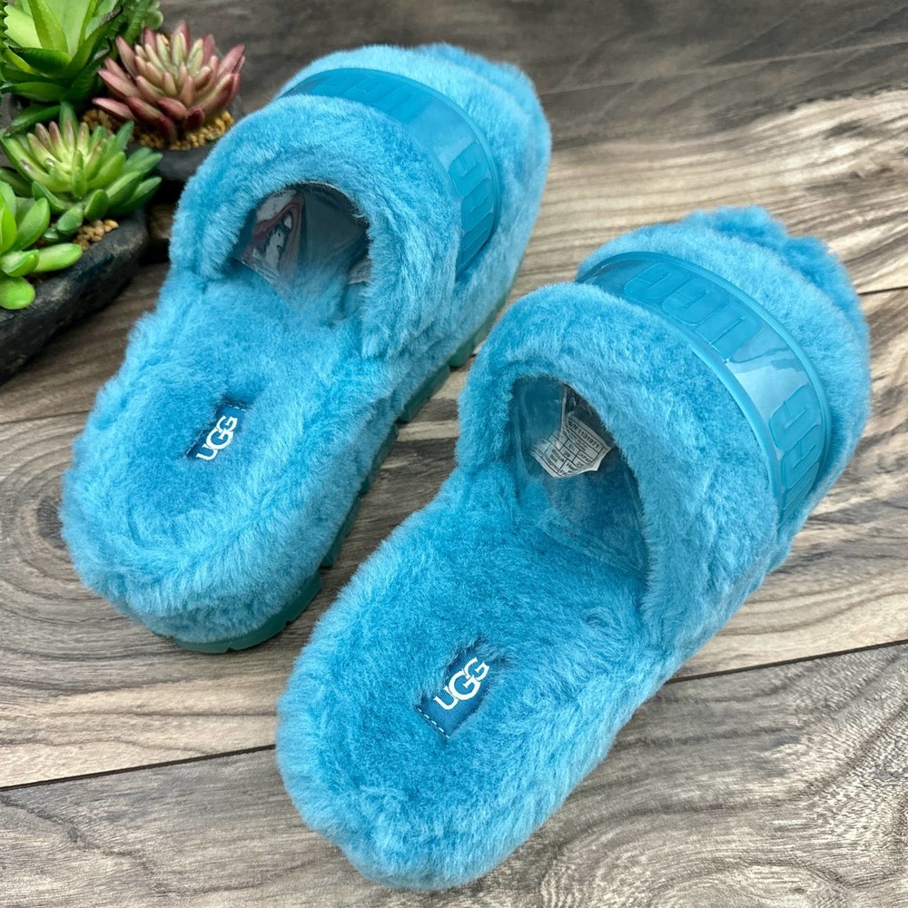 ❌SOLD❌UGG Australia Fluffita 8 Tidal Wave Clear Slide Platform Slipper Sandals - Picture 8 of 12